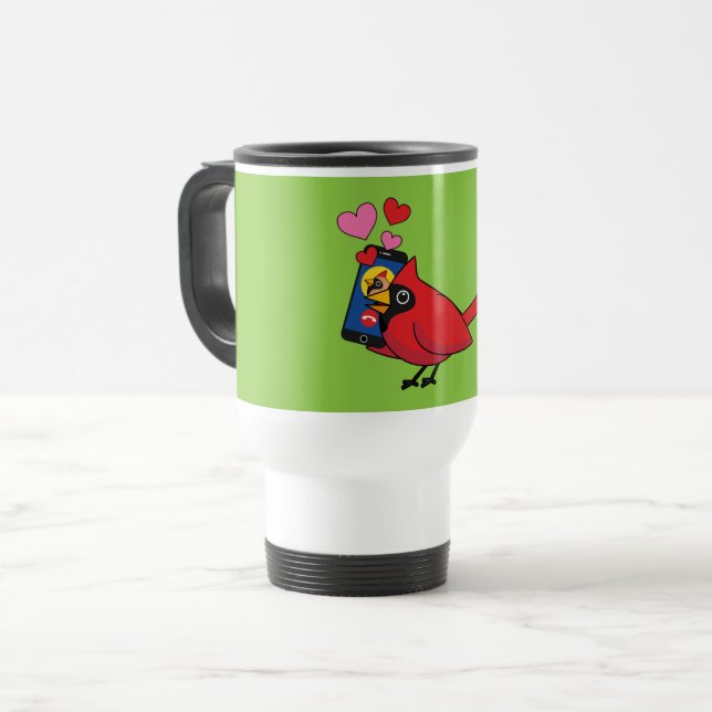 Mug De Voyage Appels d'accouplement Cardinal Bird Love (Devant gauche)