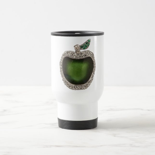 Mug De Voyage Apple vert orné de bijoux (Centre)