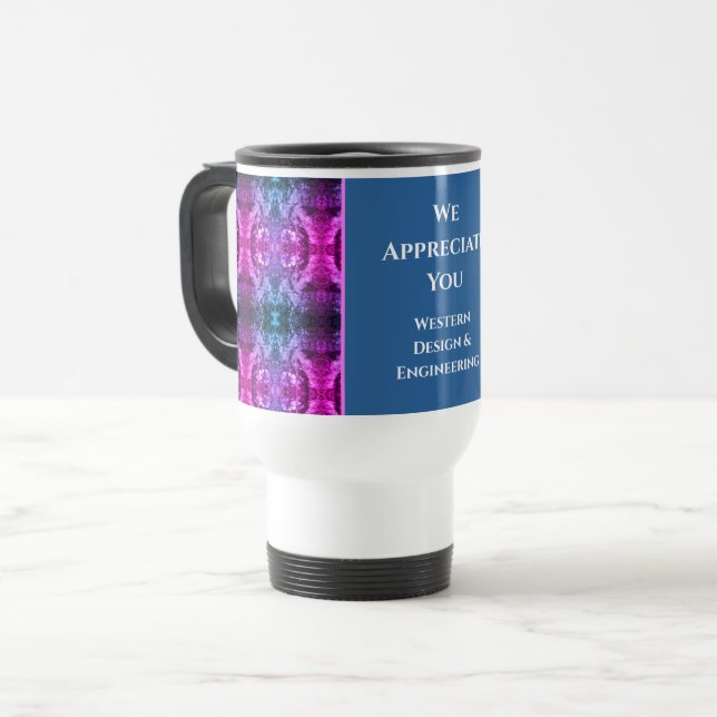 Mug De Voyage Appréciation des employés brillant Kaleidoscope af (Devant gauche)