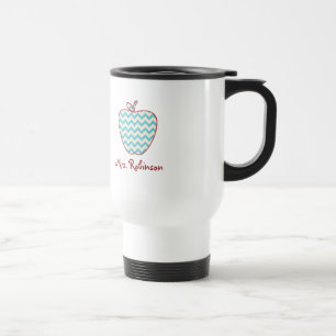 Mug De Voyage Aqua Chevron Enseignant Apple
