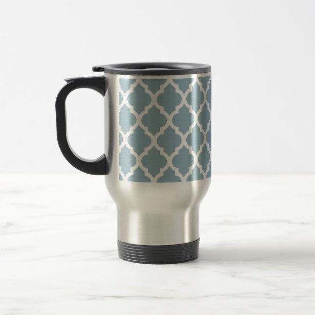 Mug De Voyage Aquamarine Moroccan Tile Trellis (Gauche)