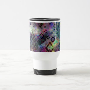 Mug De Voyage Aquarelle colorée abstraite avec diamants