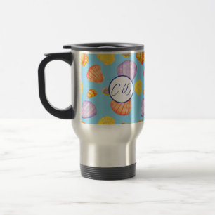 Mug De Voyage Aquarelle Coquillages en acier inoxydable Boue de