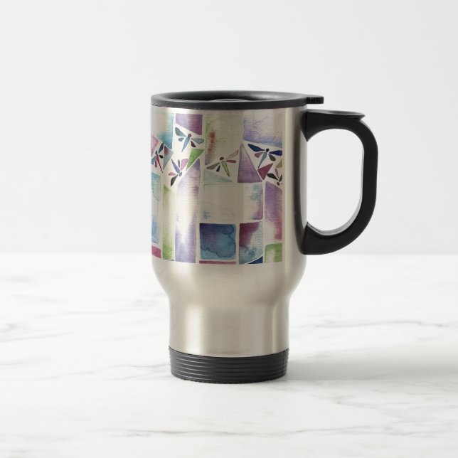 Mug De Voyage Aquarelle de libellule Pastel (Droit)