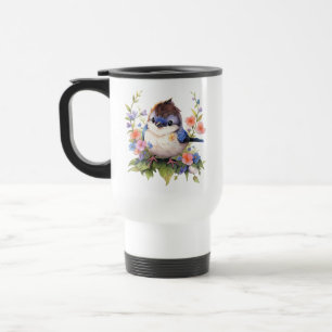 Mug De Voyage Aquarelle Fairy Bird Flowers Clipart-73610