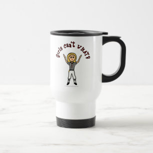 Mug De Voyage Arbitre de football féminin de Blonde