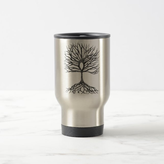 Mug De Voyage Arbre d'Ankh de conception de la vie (Centre)