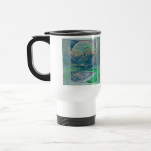 Mug De Voyage Arbre de la vie dans pâle - couleurs vertes