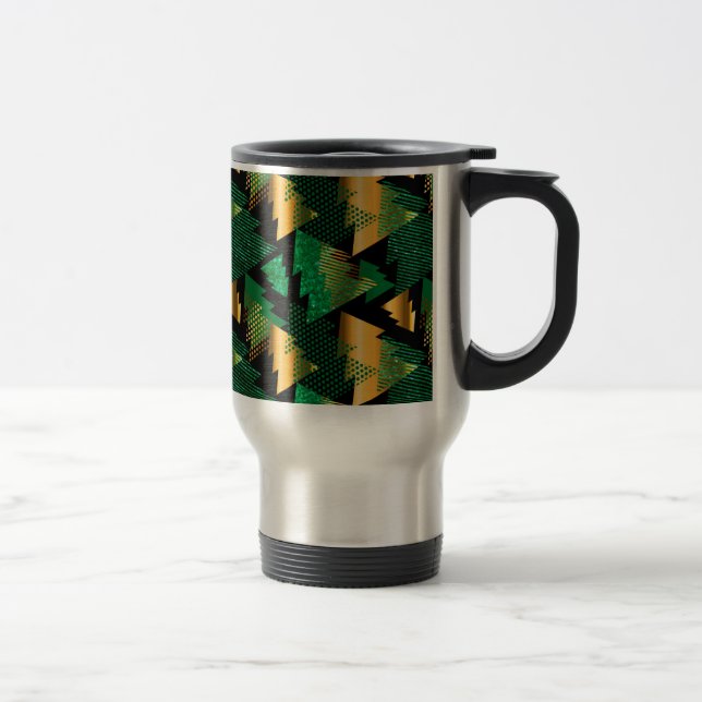Mug De Voyage arbres noël en or noir (Droit)