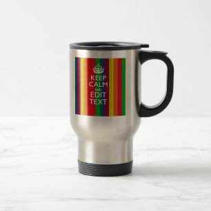 Mug De Voyage Arc-En-Ciel Coloré Gardez Le Calme Et Votre Texte