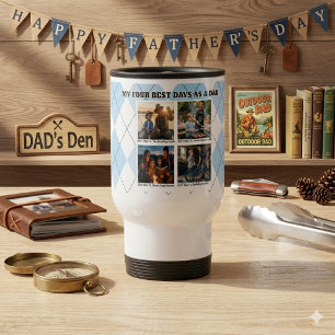 Mug De Voyage Argyle Rustique 4 Photo Meilleurs Jours Collage Ev