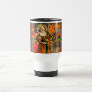 Mug De Voyage Aries Orange Woman : Collage d'art antique gothiqu