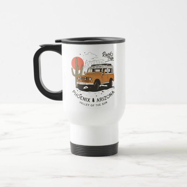 Mug De Voyage Arizona Desert Sunset Road Trip Cactus Phoenix (Gauche)