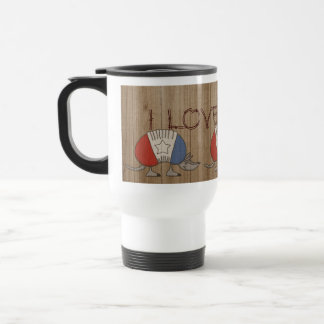 Mug De Voyage Armadillo-I Love Texas rouge, blanc et bleu