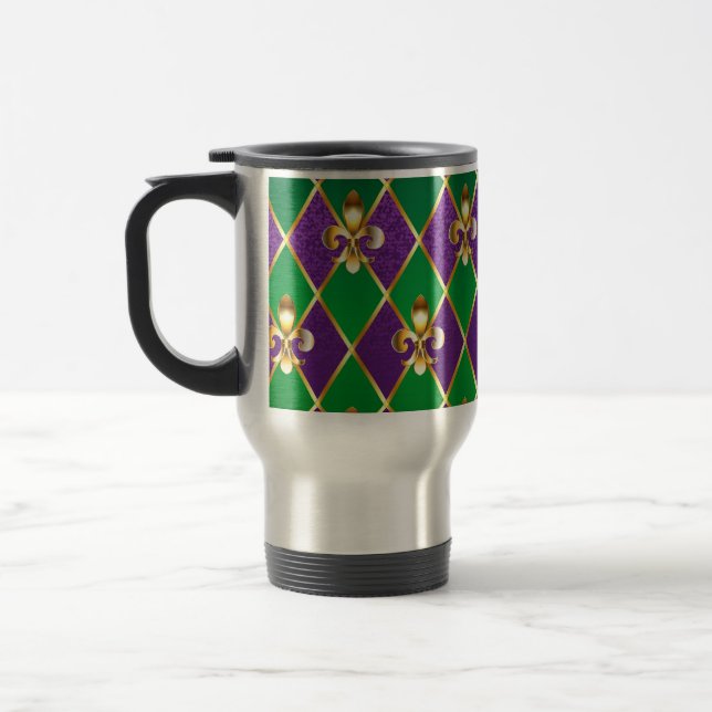 Mug De Voyage Arrière - plan de bijoux Mardi Gras (Gauche)