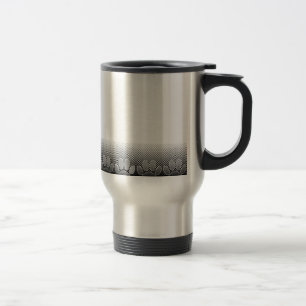 Mug De Voyage Arrière - plan de dégradé de pattes noir et blanc