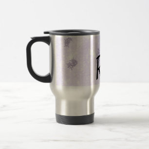 Mug De Voyage Art à paillettes violet avec votre initiale