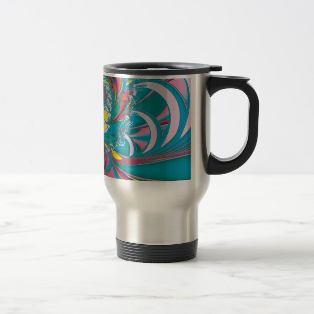 Mug De Voyage Art abstrait papillon d'été (Droit)