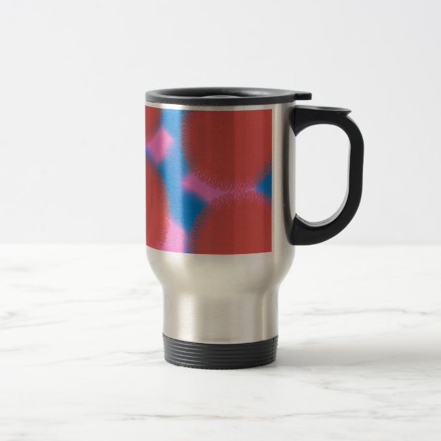 Mug De Voyage art abstrait rouge rose et bleu 56789 (Droit)