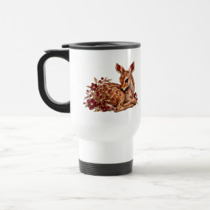 Mug De Voyage Art de cerf rouge or luxueux