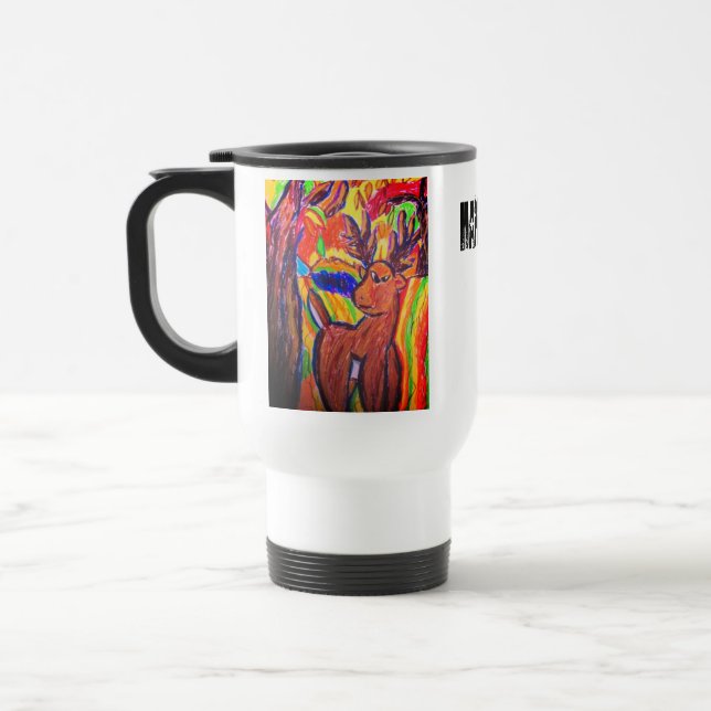 Mug De Voyage art de cerfs communs (Gauche)