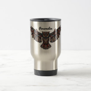 Mug De Voyage Art de hibou métallisé personnalisé