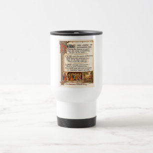 Mug De Voyage Art de manuscrit enluminé de chanson de Wassail vi
