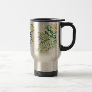 Mug De Voyage Art de mots des villes d'Irlande
