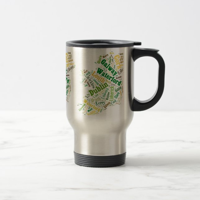 Mug De Voyage Art de mots des villes d'Irlande (Droit)