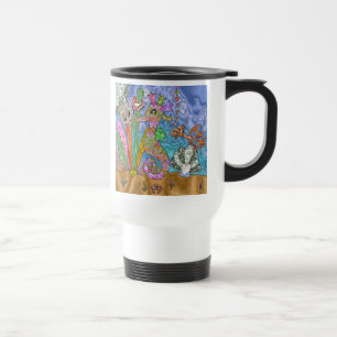 Mug De Voyage Art de Tortue de Mer Cheval Marin Psychédélique