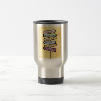 Mug De Voyage Art de voyage de plaque de rue d'aventure