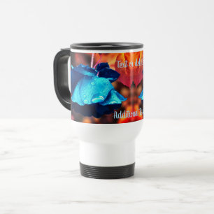 Mug De Voyage Art Floral Rose bleu personnalisé