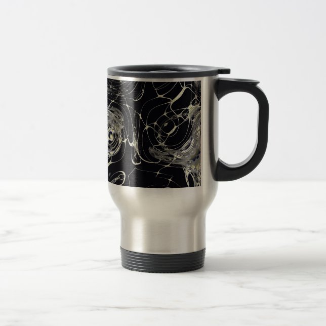 Mug De Voyage Art fractal abstrait Toile d'Or (Droit)