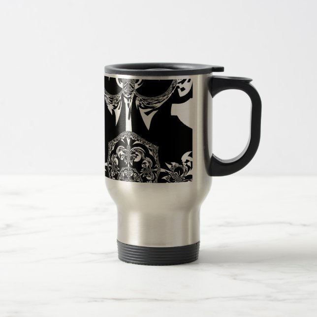 Mug De Voyage Art noir et blanc africain (Droit)