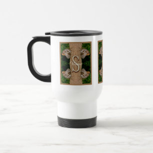Mug De Voyage Art papillon de nom initial monogramme personnalis