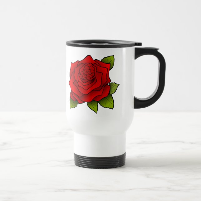 Mug De Voyage Art simple de rose rouge (Droite)