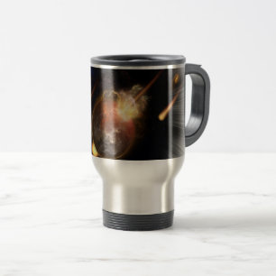 Mug De Voyage Astéroïde Apocalypse Fractage Art Spacescape