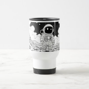 Mug de voyage Astronaute, Art cosmique de bande de