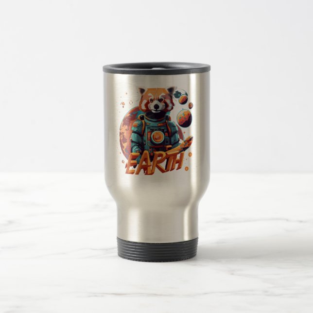 Mug De Voyage astronaute de panda rouge (Centre)