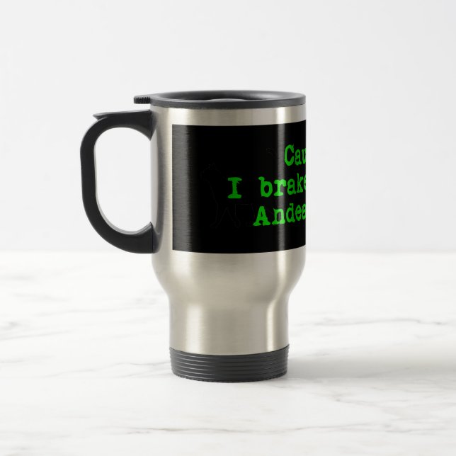 Mug De Voyage Attention, Je Frappe Pour Le Loup Des Andes (Gauche)