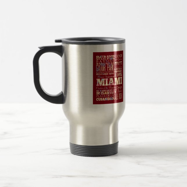 Mug De Voyage Attractions et endroits célèbres de Miami, la (Gauche)