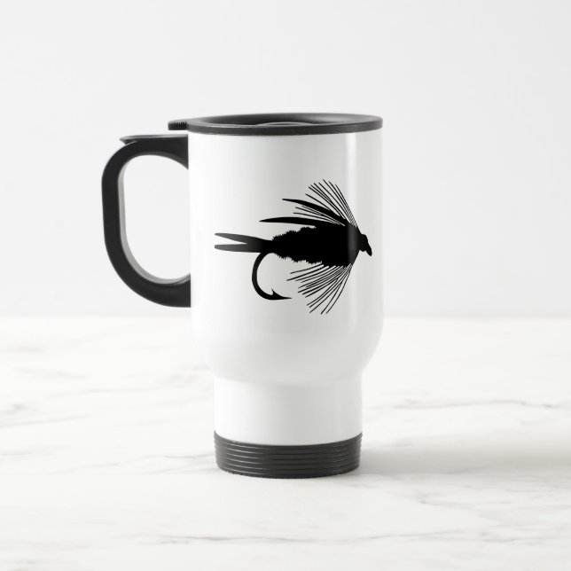 Mug De Voyage Attrait de pêche de mouche noire (Gauche)