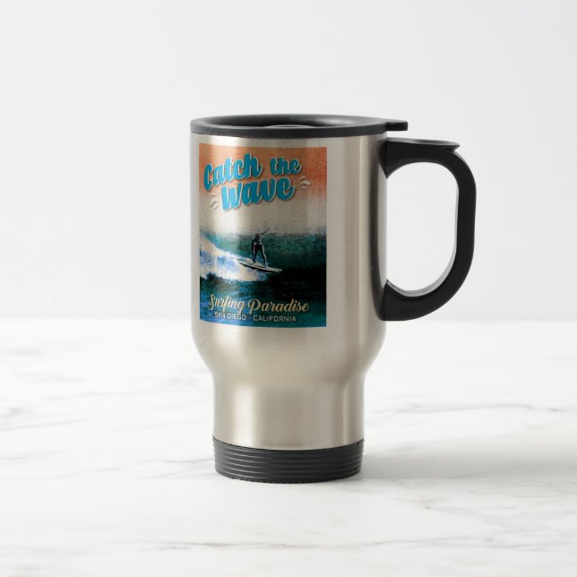 Mug De Voyage Attrapez la vague - Paradis du surf  (Droit)