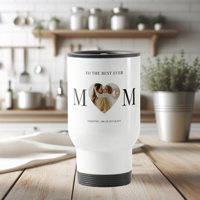 Mug De Voyage Au coeur photo de la meilleure maman | Personnalis (Créateur téléchargé)