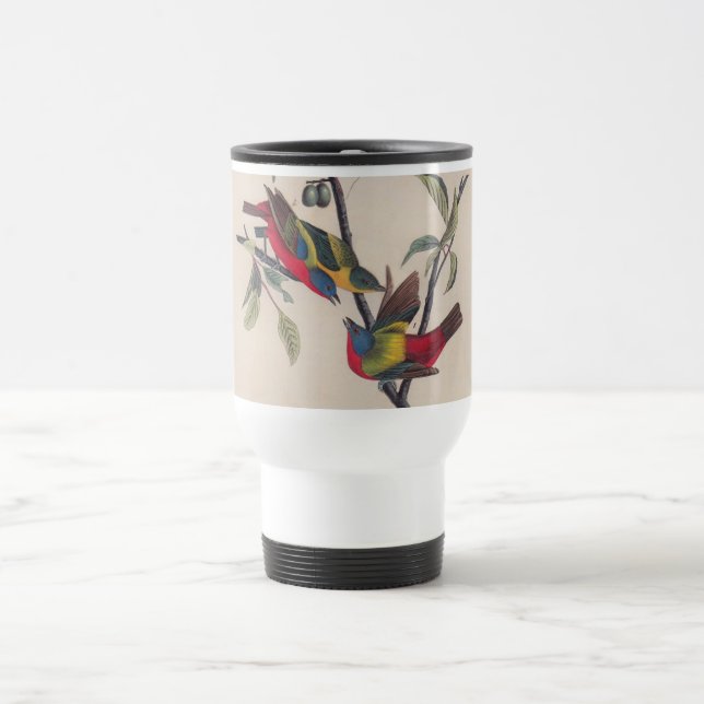 Mug De Voyage Audubon Peint Bunting Bird Wildlife (Centre)