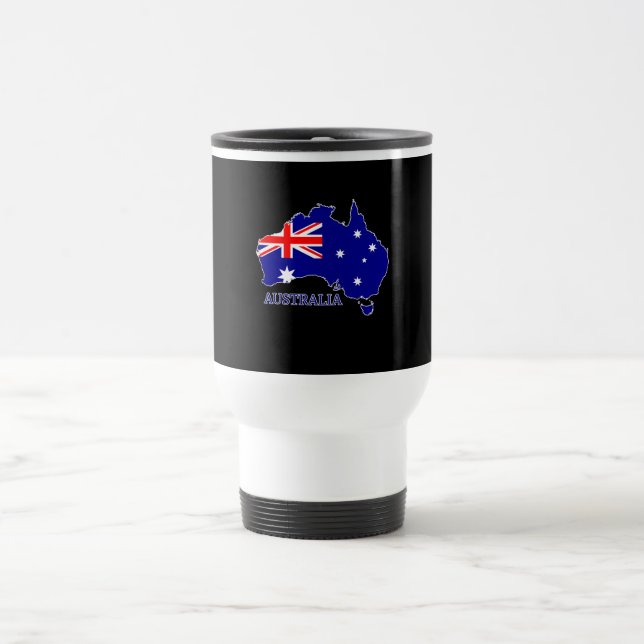 Mug De Voyage Australie Carte du drapeau Voyage (Centre)