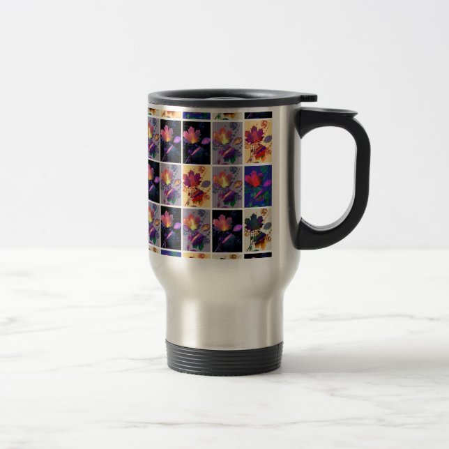 Mug De Voyage Autumn Leaves Rustic Patchwork (Droit)