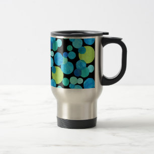 Mug de voyage avec couvercle, Motif de lunes bleue