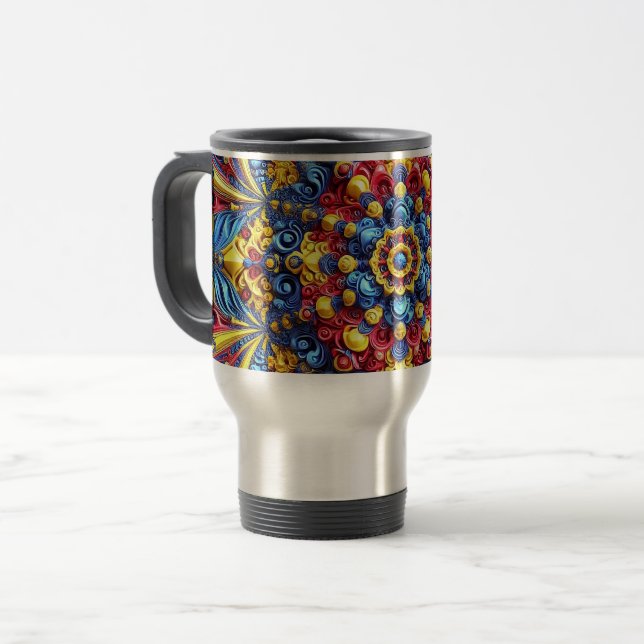 Mug de voyage avec des couleurs roumaines Design (Devant gauche)