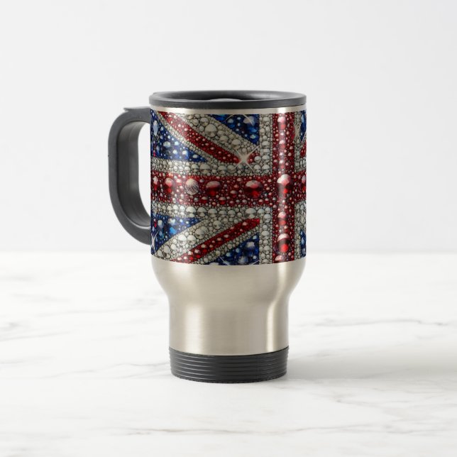 Mug de voyage avec design aux couleurs britannique (Devant gauche)